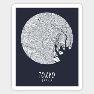 Tokyo, Japan City Map - Full Moon Magnet